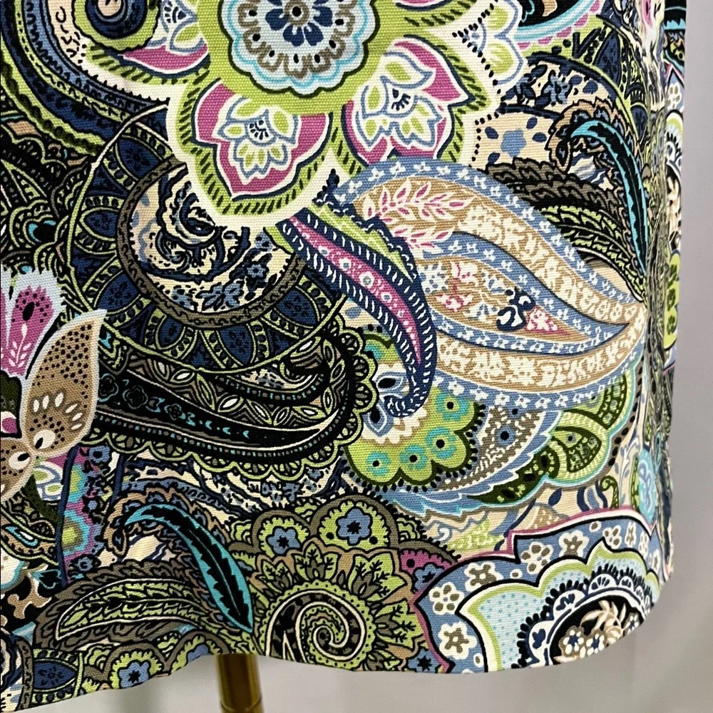Talbots Multicolor Floral Paisley Print A-Line Cotton Skirt